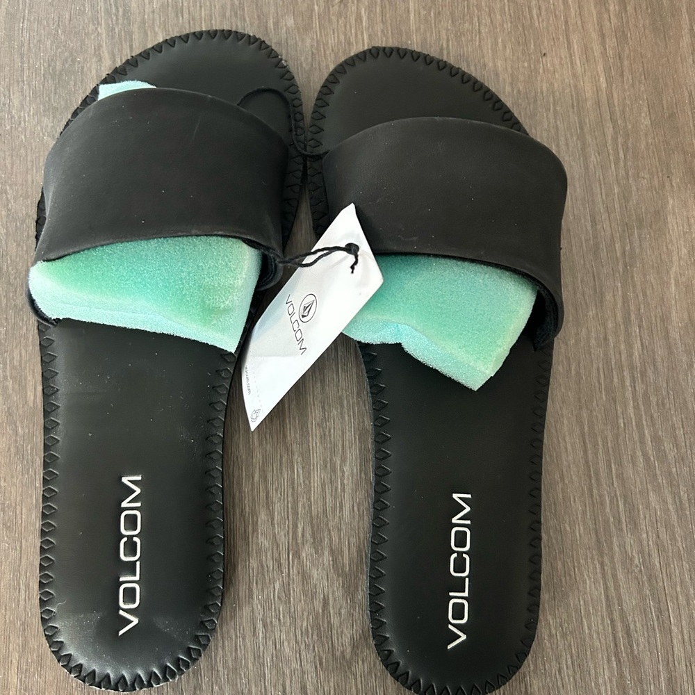 Volcom Women's Black Slide Sandals Brand New